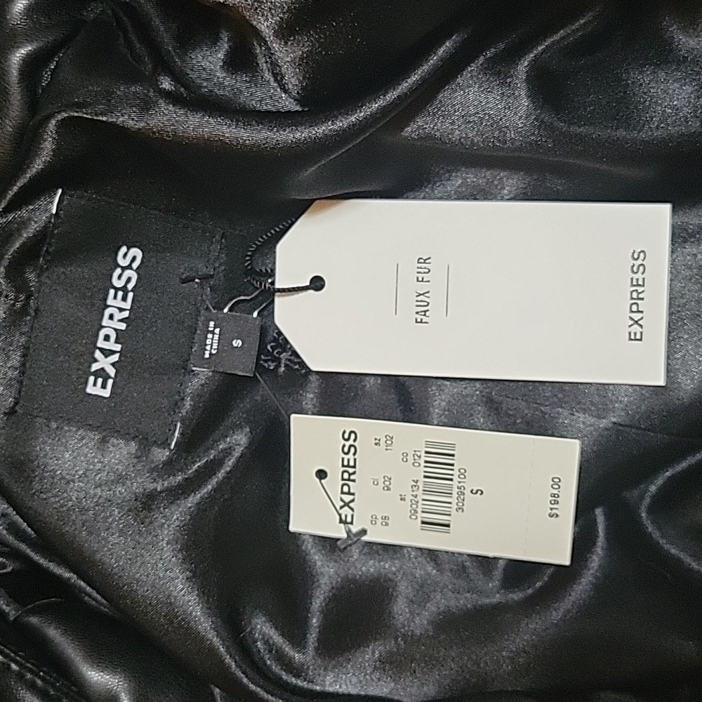 Bnwt Express fax fur jacket